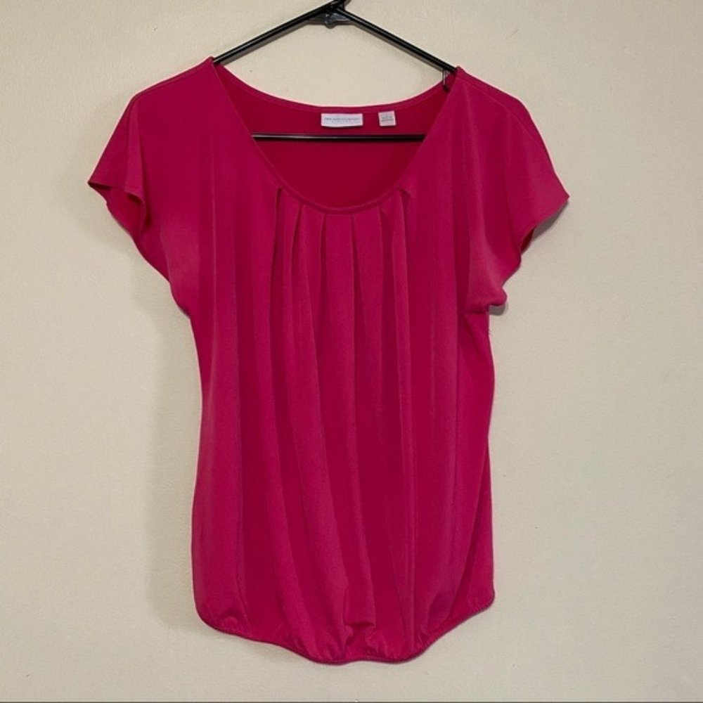 New York and Company Stretch Pink Blouse Small